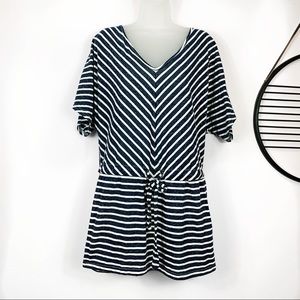 Umgee Navy Blue Chevron Swimsuit cover dress
